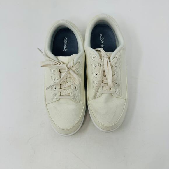 Allbirds Canvas Pacers Sneakers White Eco-Friendly Casual Shoes Lace Up Size 7 - Picture 6 of 13